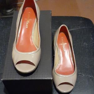 Cole Haan Tan Leather Peep Toe